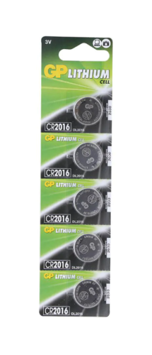 5 סוללות כפתור ליתיום CR2016 3V תוצרת GP