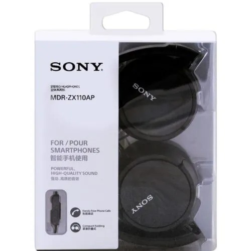 אוזניות SONY MDR-ZX110AP עם מיקרופון - שחור