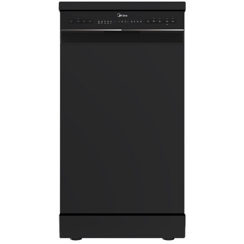 מדיח כלים צר שחור 9 תכניות דגם WQP8-W7634-B של MIDEA מידאה