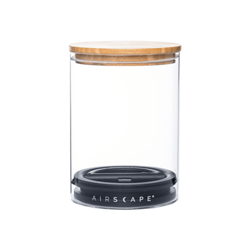 קופסת אחסון זכוכית עם מכסה עץ לקפה 500 גרם - Airscape