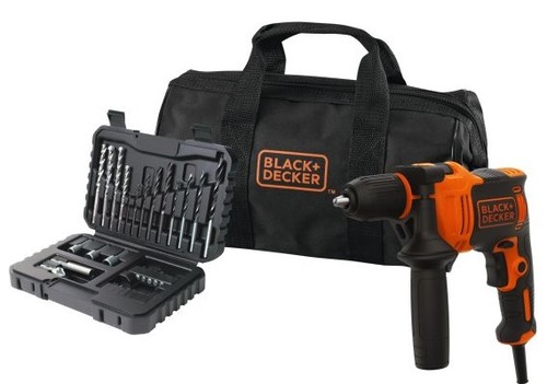 מקדחה חוטית וסט אביזרים Black+Decker BEH710SA32-QS 710W