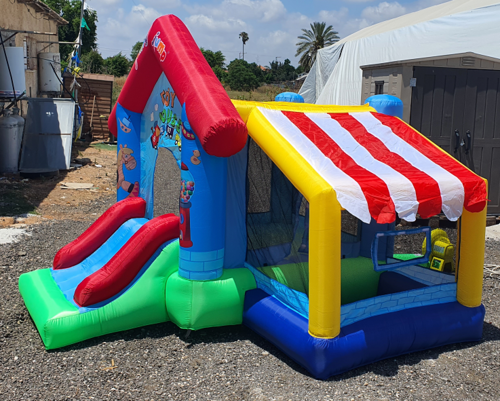 מתקן קפיצה מתנפח בינוני-בית הצעצוע: משטח קפיצה+מגלשה+בריכת כדורים | Jumpy Jump