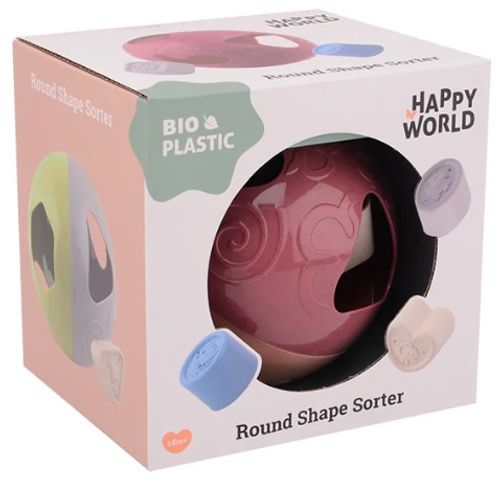 משחק כדור התאם צורה מביו-פלסטיק ממוחזר (מגוון צבעים)