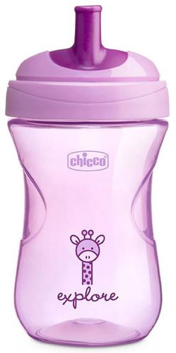 כוס שתיה עם פיה לא נוזלת לגיל 12 חודשים ומעלה - סגול גי'רף