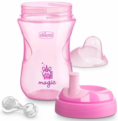 כוס שתיה עם פיה לא נוזלת לגיל 12 חודשים ומעלה - ורוד חד קרן