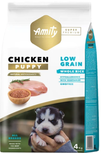 אמיטי מופחת דגנים עוף לגורי כלבים