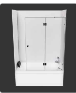 MTI-762 - אמבטיון סגירה חלקית - קבוע ודלת = גוון וסוג זכוכית יש לציין בהערות 