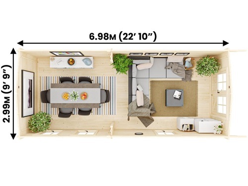 מחסן עץ פרימיום Avon 3X7 עובי 45 