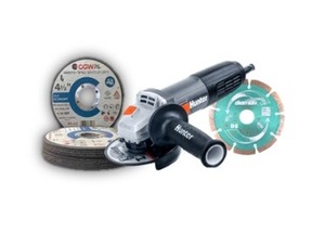 סט משחזת זווית חשמלית 4.5 850W HUNTER + דיסק יהלום לאבן ובטון MAKITA + מארז דיסקים 1.6 לחיתוך ברזל ונירוסטה חיים גמל 