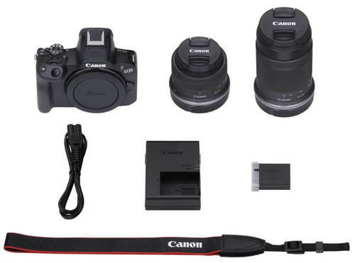 מצלמה דיגיטלית+ 2 עדשות Canon EOS R50 + RFS 18-45  + RFS 55-210 ללא מראה