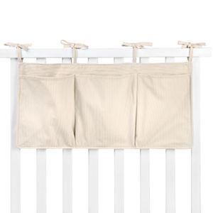 שק חיתולים לתליה על מיטה או עריסת תינוק מבד קורדרוי - בז