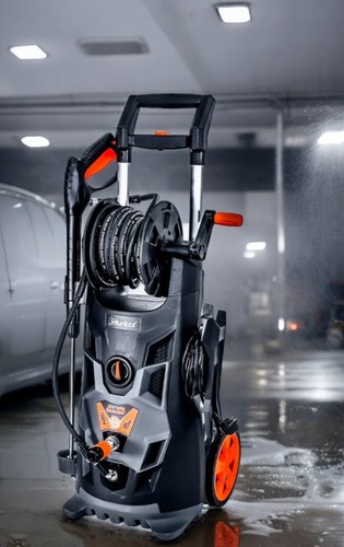 מכונת שטיפה 195BAR מנוע אינדוקציה 2500W + מיכל הקצפת סבון ו4 דיזות מתחלפות