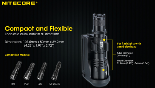 מתקן נשיאה טקטי לפנס NITECORE - NTH25