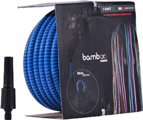 צינור גן 1/2 מ״מ, 15 מטר אורך כחול איטלקי דגם BAMBOO FORTE