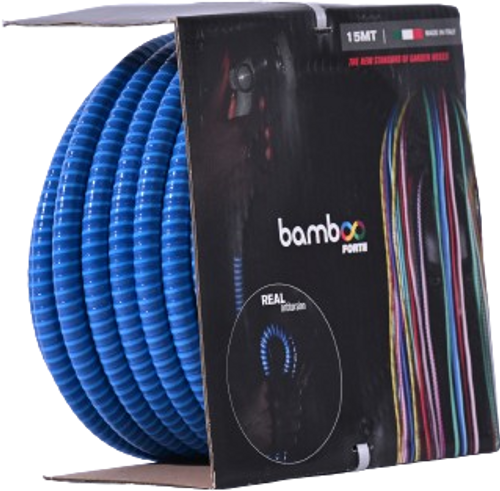 צינור גן 1/2 מ״מ, 15 מטר אורך כחול איטלקי דגם BAMBOO FORTE