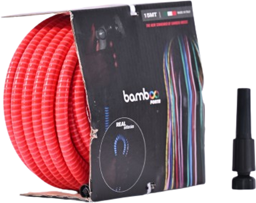 צינור גן 1/2 מ״מ, 15 מטר אורך איטלקי דגם BAMBOO FORTE - אדום