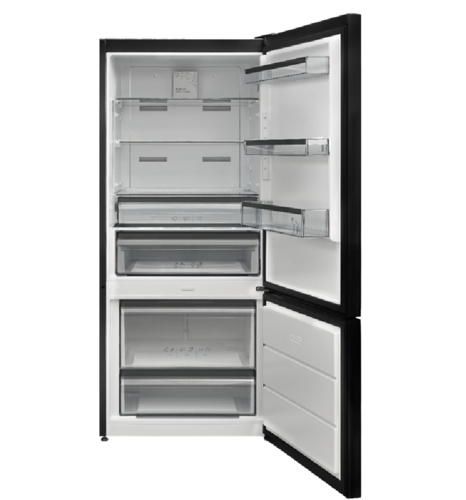 מקרר פוגיקום מקפיא תחתון נירוסטה שחורה 428 ליטר