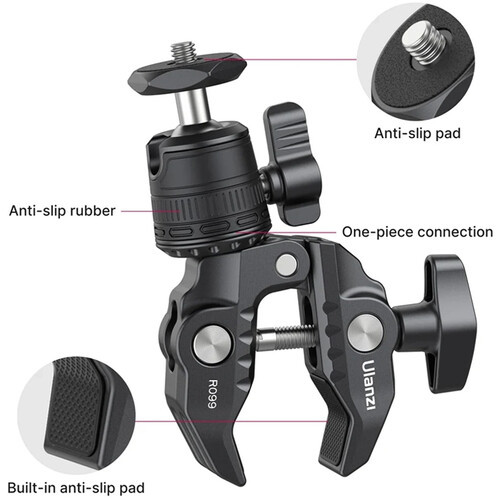 קלאמפ רב שימושי לאביזרים Ulanzi R099 Clamp with Ball Head