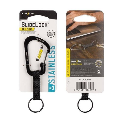 קרבינר #3 SLIDELOCK KEYRING NITELIZE - נירוסטה - STAINLESS