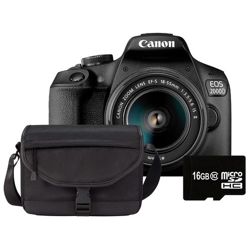 מצלמה Dslr (רפלקס) Canon Eos 2000d 18-55mm IS+SB130+16GB - קיט