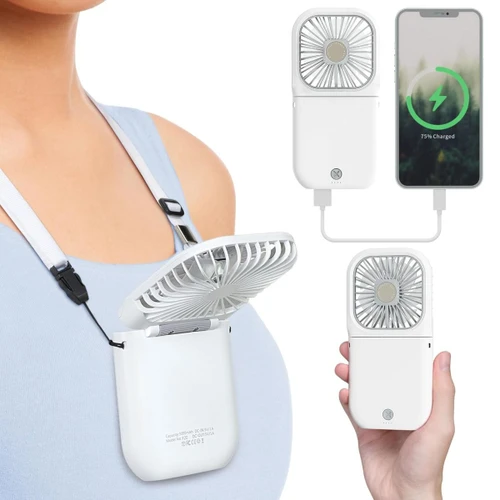 מיני מאוורר נייד לתלייה על הצוואר AirFan Plus 3000Mah