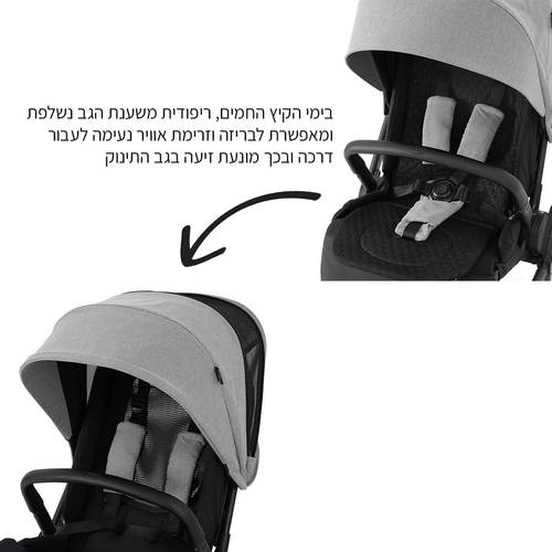 עגלה תינוק משולבת טוויגי ג’נסיס - שלדה שחורה | ריפוד שחור