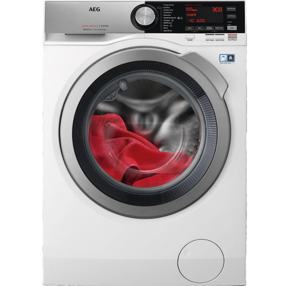 מכונת כביסה משולבת מייבש 6/10 ק"ג דגם AEG LWN8C1612WM א.א.ג.