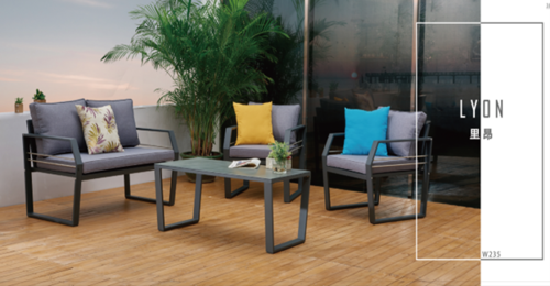 סט ישיבה מיוחד אלמניום שחור בלגי 