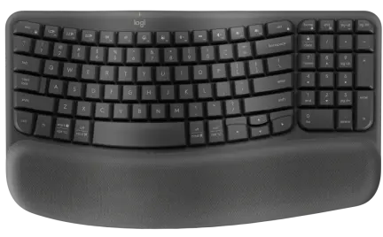 מקלדת אלחוטית ארגונומית Logitech Wave Keys - צבע שחור