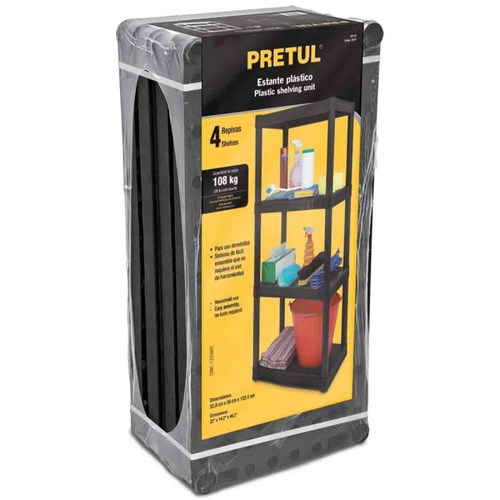 מדפי אחסון פלסטיק 4 קומות עם עמידות גבוהה - Pretul TSHELF