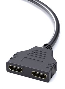 מתאם מפצל HDMI לשתי מסכים, כבל 20 ס"מ DOQO