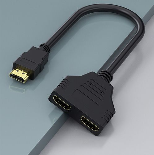 מתאם מפצל HDMI לשתי מסכים, כבל 20 ס