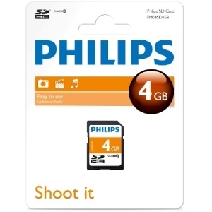 כרטיס זיכרון PHILIPS 4GB SDHC CLASS 10