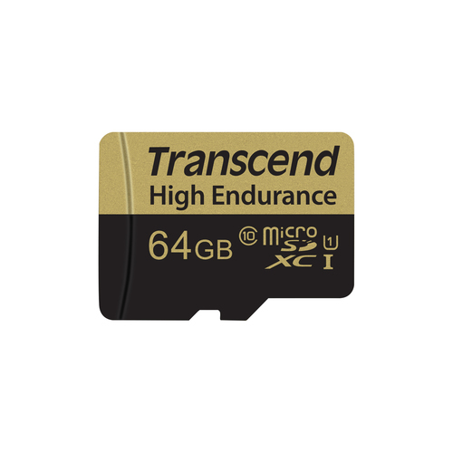 כרטיס זיכרון לצילומי וידאו Transcend 64GB microSDHC Class10