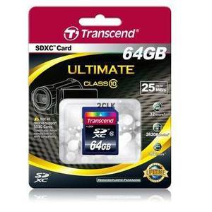 כרטיס זיכרון Transcend SDXC 64GB Class 6 