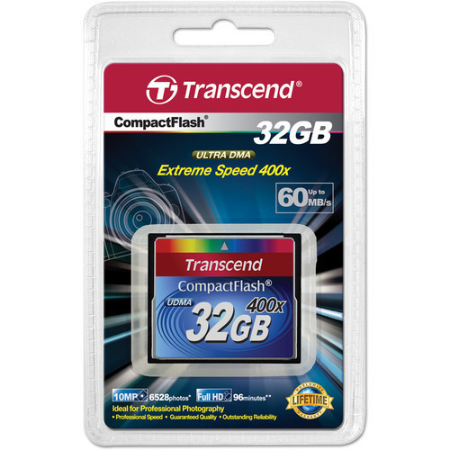 כרטיס זיכרון Transcend 32GB CF x400