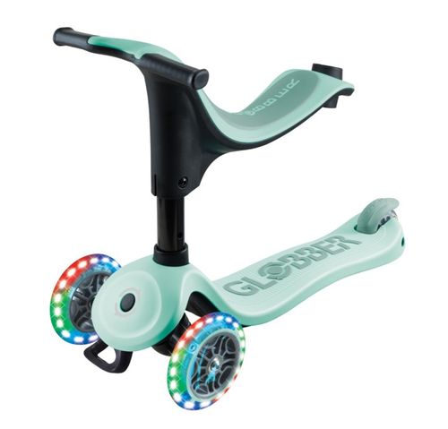 קורקינט רב שלבי 3 ב 1 GO UP Sporty 360 Lights עם היגוי להורה, מצבי גובה ואורות בגלגלים - מנטה