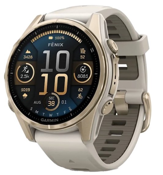 שעון חכם Garmin Fenix 8 AMOLED Sapphire 43mm אפור ערפל עם רצועת חול