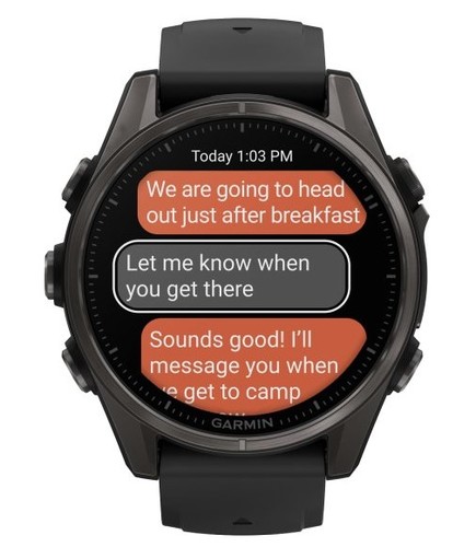 שעון חכם Garmin Fenix 8 AMOLED Sapphire 43mm קרבון אפור בציפוי DLC עם רצועת סיליקון שחורה
