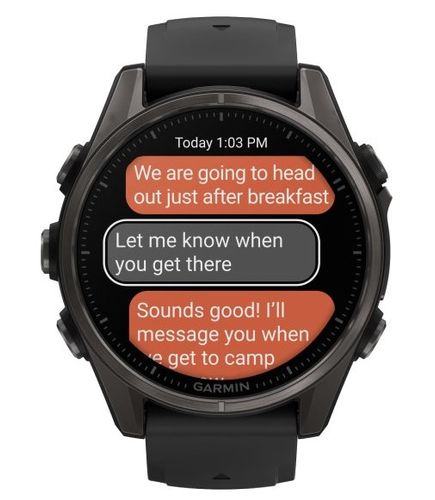 שעון חכם Garmin Fenix 8 AMOLED Sapphire 43mm קרבון אפור בציפוי DLC עם רצועת סיליקון שחורה