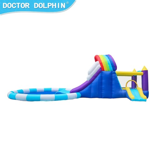 מתקן מתנפח ענק קשת בענן עם שלוש מגלשות Doctor Dolphin דגם W63102