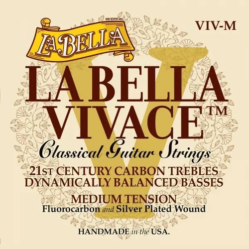  מיתרים לגיטרה קלאסית Labella סדרת Vivance במתח בינוני (Medium) 
