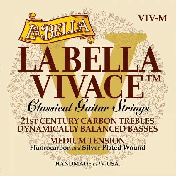  מיתרים לגיטרה קלאסית Labella סדרת Vivance במתח בינוני (Medium) 