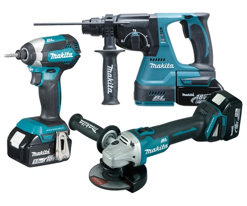 סט 3 כלים 18V נטען עם 3 סוללות 5A ומטען MAKITA DLX3189TX1 מקיטה