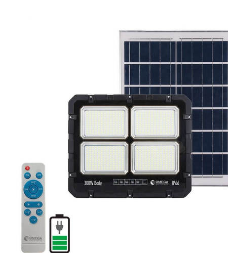 פנס הצפה נטען סולארי 300W דגם HORNET