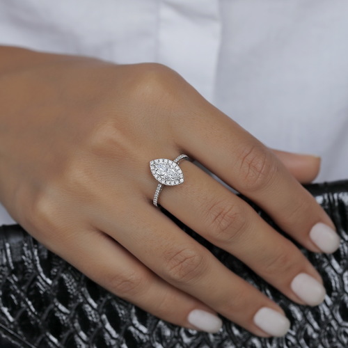 טבעת אירוסין יהלומים 1.38ct זהב 14K