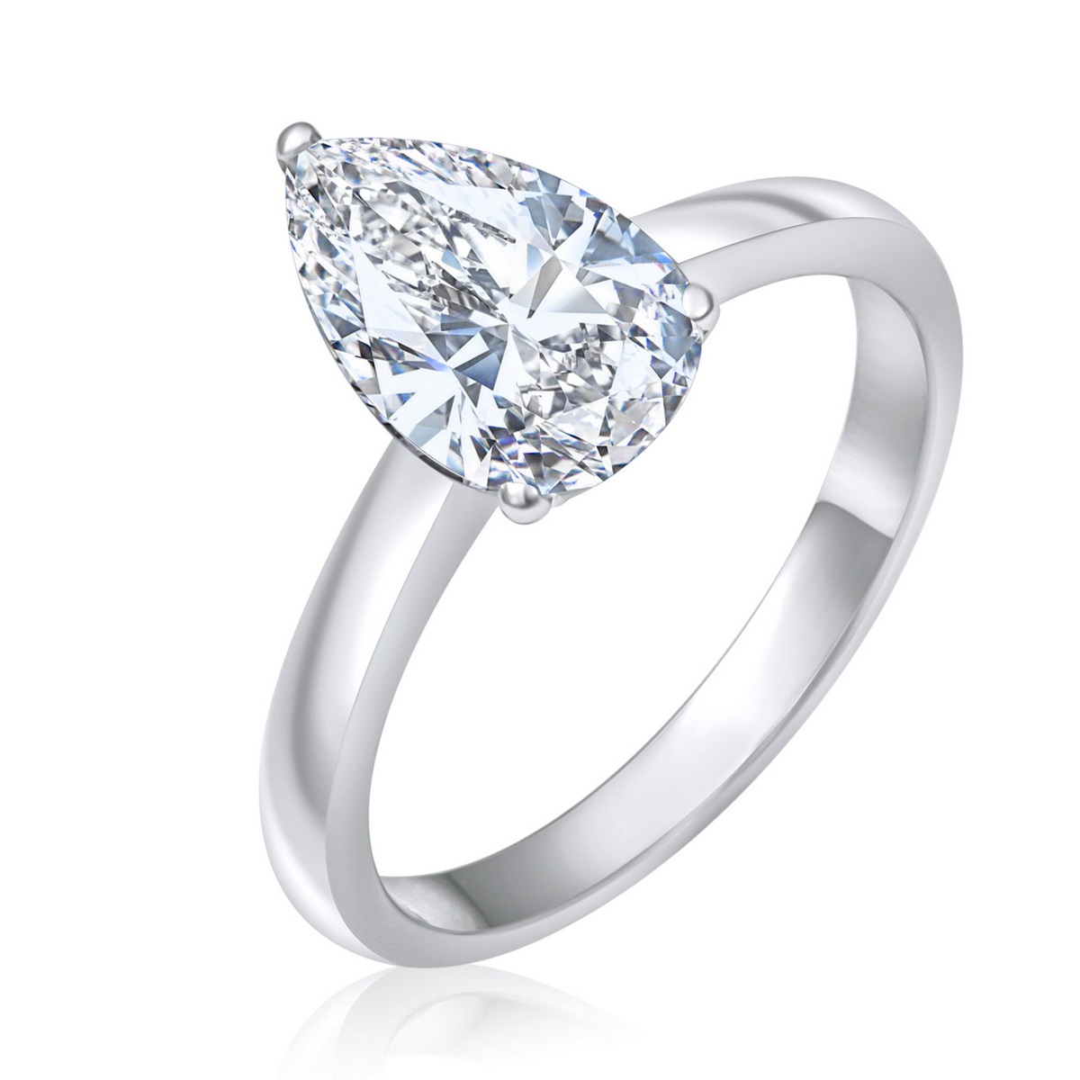 טבעת אירוסין יהלום טיפה 2.0CT זהב 14K