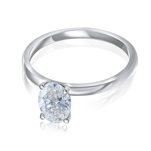 טבעת אירוסין יהלום אובל 1.0ct זהב 14K