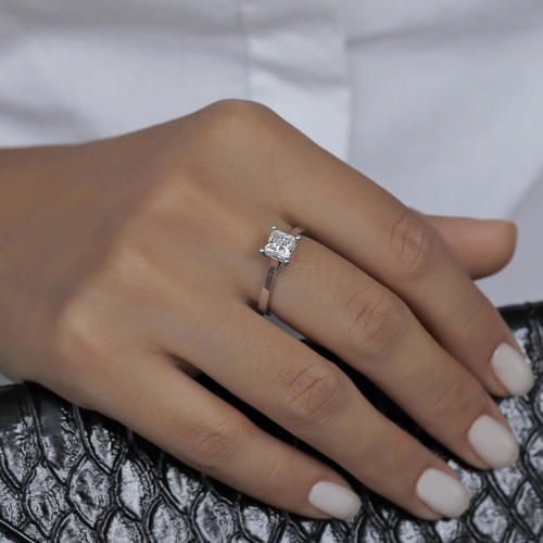 טבעת אירוסין יהלום פרינסס 1.0CT זהב 14K