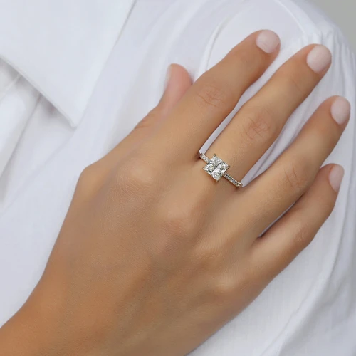 טבעת אירוסין יהלום פרינסס 1.0CT זהב 14K
